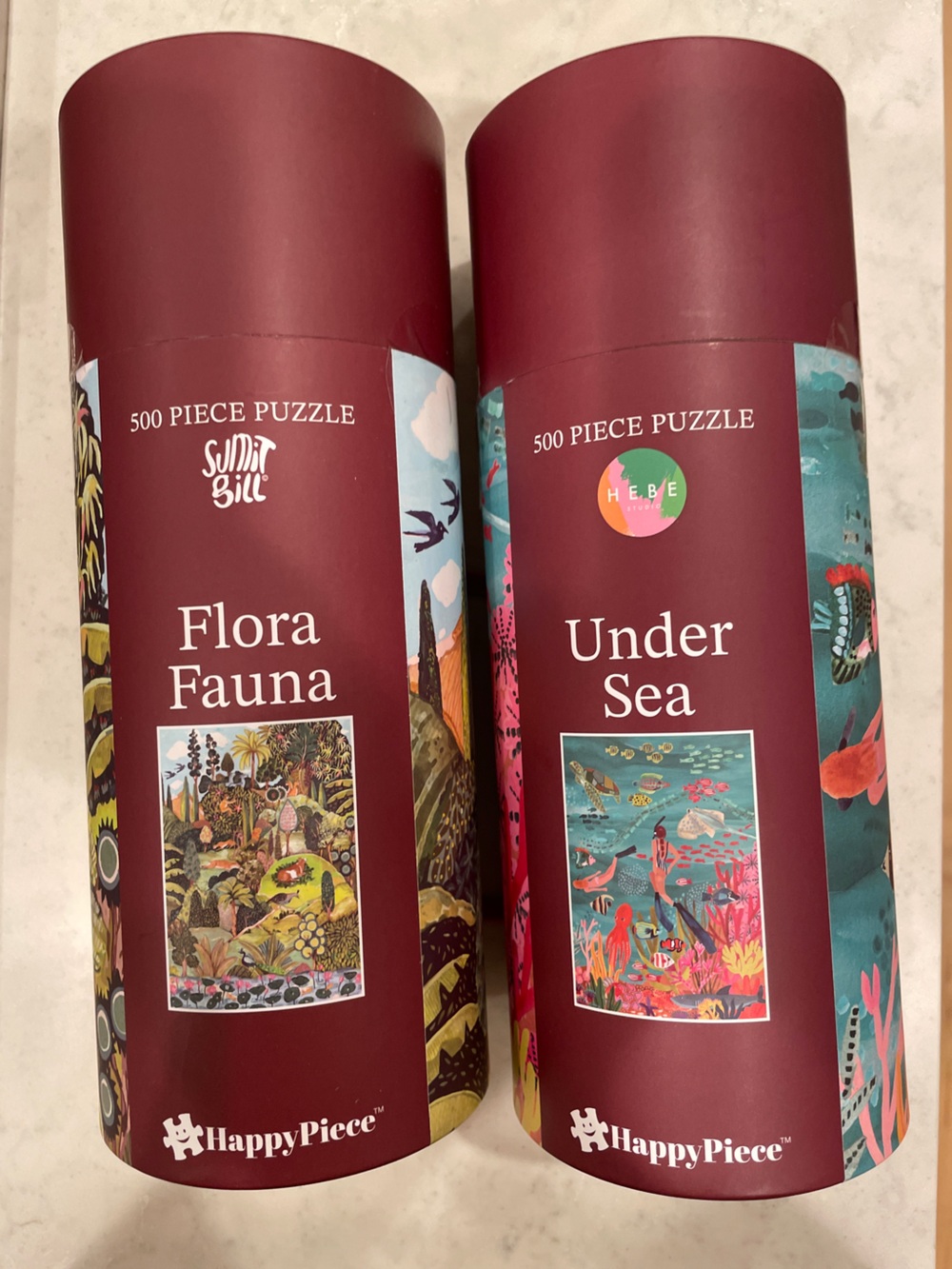 Happy Piecd Flora Fauna & Under Sea 500-Piece Puzzle Bundle - New!